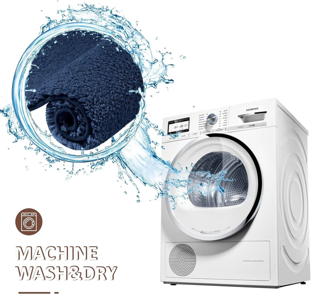 Long-Pile Bathroom Mat – Soft, Absorbent, Anti-Slip Carpet