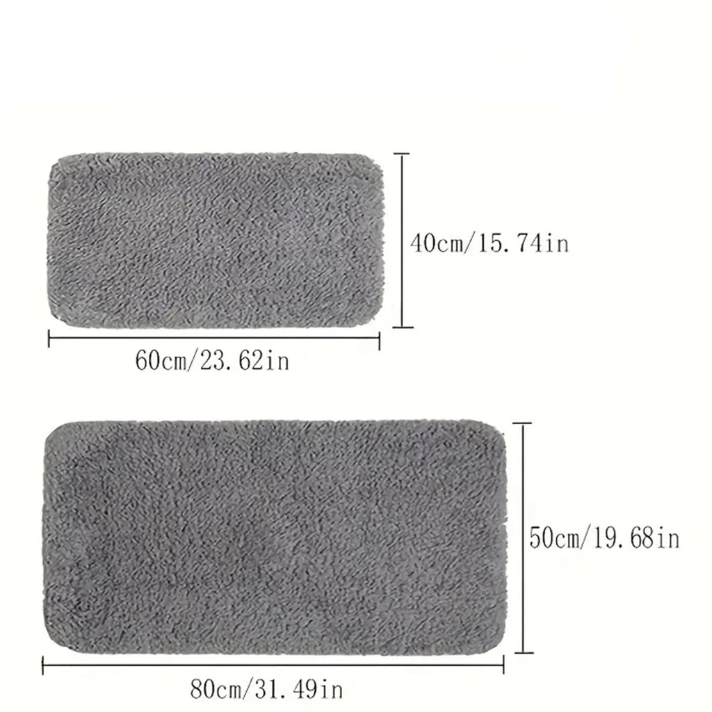 Long-Pile Bathroom Mat – Soft, Absorbent, Anti-Slip Carpet